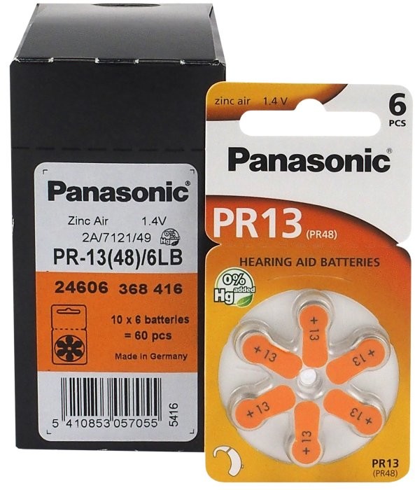 Panasonic 300 x baterie do aparatów słuchowych 13 PR13 PR48