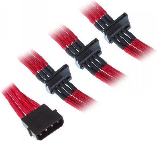 Silverstone Molex na 4x SATA adapter - 300mm czerwony SST-PP07-BTSR