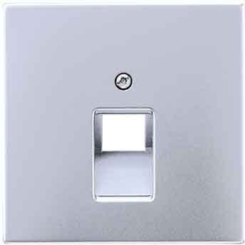 Jung Pytka centralna RJ11/RJ45, 1-krotna - LS Metal Finish Aluminium