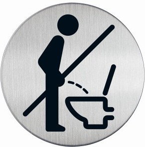 Durable Tabliczka WC PROSZĘ USIĄŚĆ PICTO śr. 83 mm