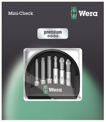 Wera Bity Phillips Pozidriv TORX 50 mm Mini-Check 05073638001 krzyżakowy Phillips krzyżakowy Pozidriv TORX stal narzędziowa 6 szt