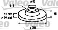 VALEO tarcza hamulcowa x2 tyl 197038  197038