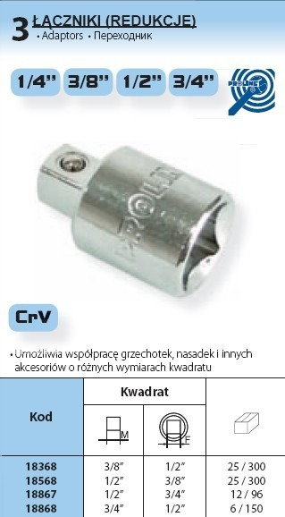 Zdjęcia - Klucz PROLINE Adapter 1/2"-3/8" 18368 