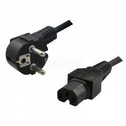 Logilink Warmgerte Netzkabel Schuko C13 auf C15 gerade,2 m - CP105