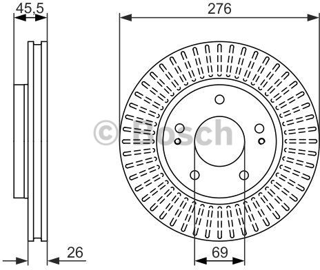 BOSCH Tarcza hamulcowa przednia, 0 986 479 604  0986479604