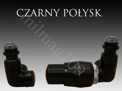 Mera Term Zestaw zaworów grzejnikowych termostatycznych VISION prawy CZARNY POŁY