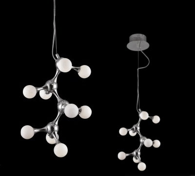 Prezent LAMPA wisząca DEKORACYJNY Zwis DO salonu ATOMS 64018 halogen chrom Biały