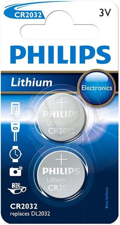 Philips Bateria Pastylkowa CR2032P2/01B Lithium (2szt)-