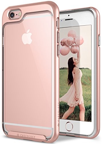 Caseology [Skyfall Serie] Dünn Durchsichtige Rückschale / Hybrid Case Bumper für [iPhone 6S Plus/ 6 Plus] - [Rotgold]