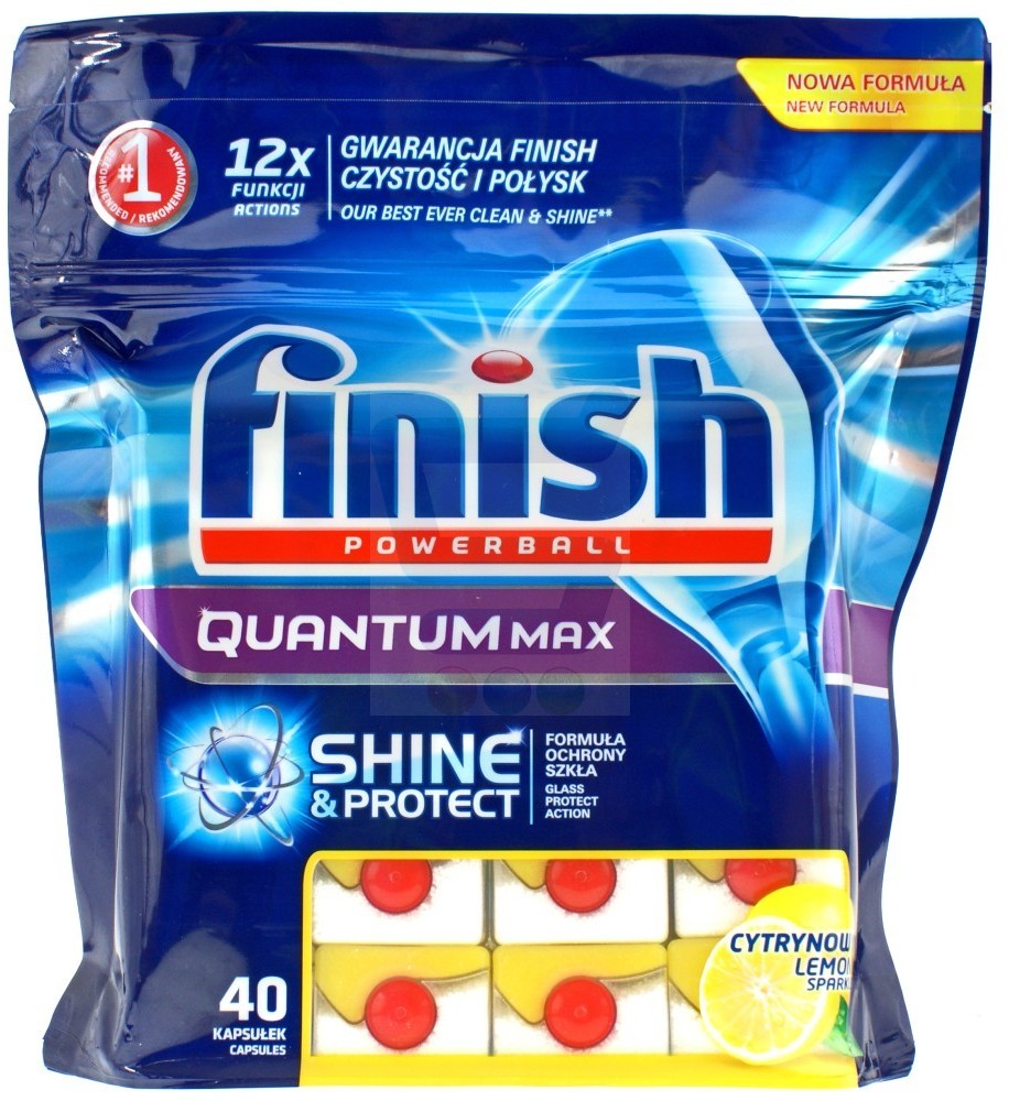 Finish Quantum Max Shine & Protect Kapsułki do zmywarki lemon 40 szt