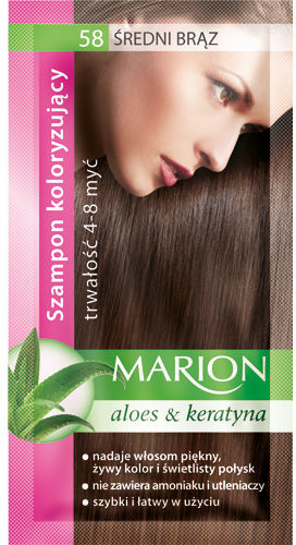 Marion Szampon koloryzujący 4-8 myć 58 średni brąz