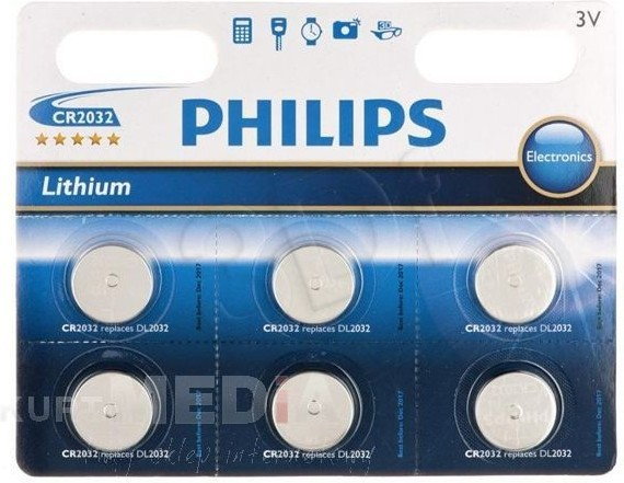 Philips Bateria Pastylkowa CR2032P6/01B Lithium ( 6szt )-