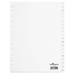 Durable Przekładki A-Z białe, 20 części