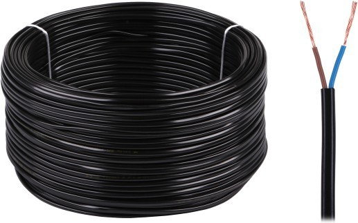 Kabel elektryczny OMYp 2x0,5 300/300V czarny