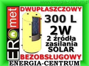 Ermet 300 L 2W PIONOWY DWUPŁASZCZOWY SUROWY WYMIENNIK SOLAR do CWU BEZOBSŁUGOWY BOJLER !!WYSYŁKA GRATIS!! DPWSto - C.O.Sol. 300L