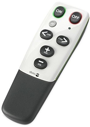Doro HandleEasy 321rc pilot uniwersalny, nadaje się do najprostszej obsługi telewizora lub wieży stereo, biały/czarny 380034