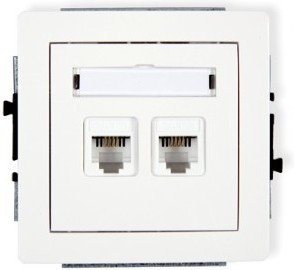 Karlik Gniazdo Telefoniczne Podwójne 2xRJ11 DGT-2 biały