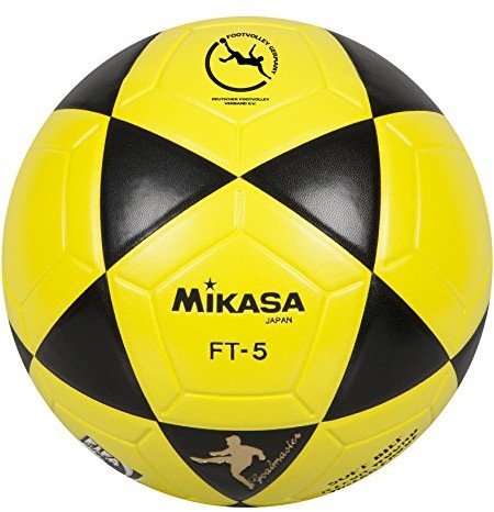 Mikasa Volley Ball Ft-5 Bky Foot, Czarny/Żółty, 5 (1300_schwarz/gelb_5)