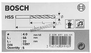 Bosch Professional Wiertła do metalu HSS-R, DIN 1897 8 x 37 x 79 mm