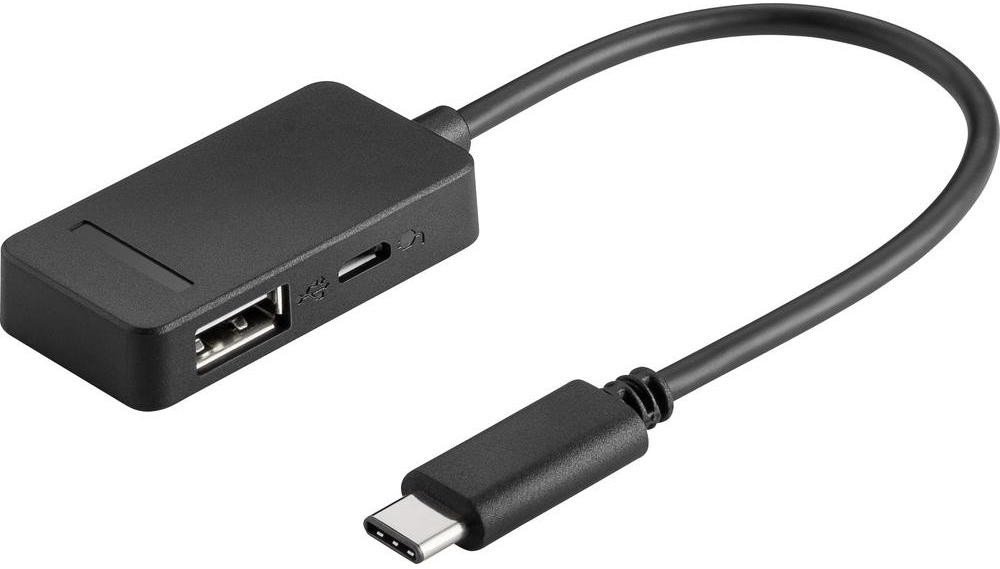 Goobay Przejściówka adapter USB 2.0 66254 [1x Złącze męskie USB-C 1x Złącze żeńskie USB 2.0 A Złącze żeńskie micro-USB 2.0 B]