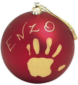 Baby Art Bombka na choinkę z odciskiem rączki Christmas Ball - czerwona 34120153