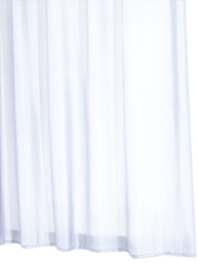 Ridder 454010-350 tekstylna zasłona prysznicowa, przybliżone wymiary 240 × 180 cm, kolor biały (Madison weiß), w zestawie z pierścieniami