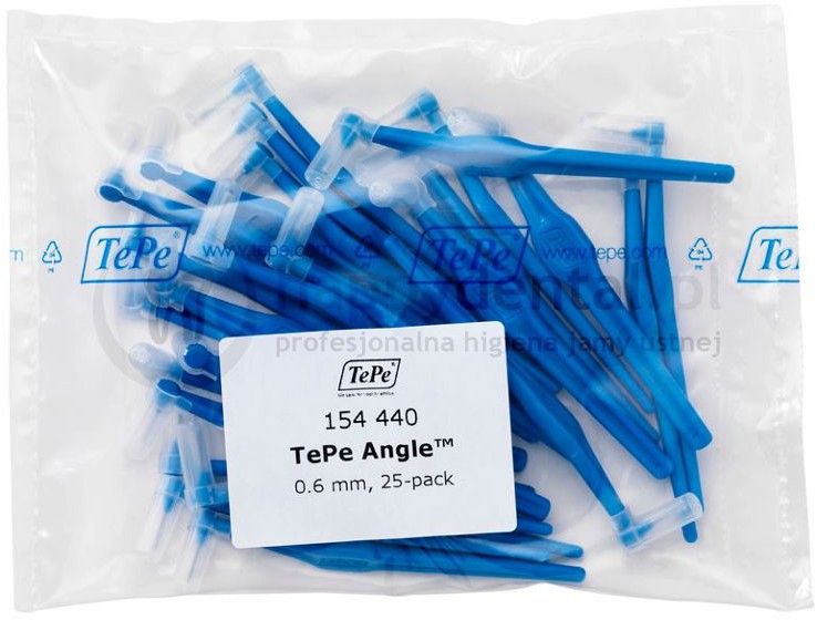 TePe ID Angle (0.6mm) niebieski 25szt. - zestaw szczoteczek międzyzębowych (szcz