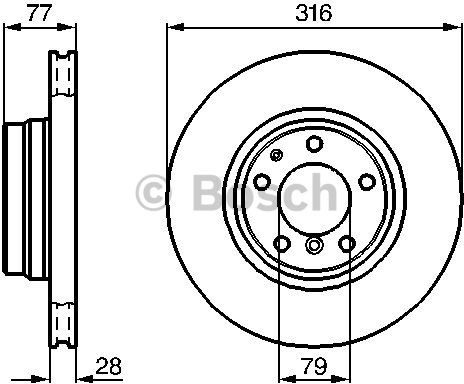 BOSCH Tarcza hamulcowa przednia, 0 986 478 622  0986478622
