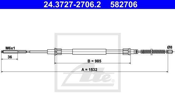 ATE LINKA HAM 24.3727-2706.2 SEAT CORDOBA 1.0 50KM 99-02, 1.4 60KM 99-02, 1.6 101KM 99-02 24.3727-2706.2