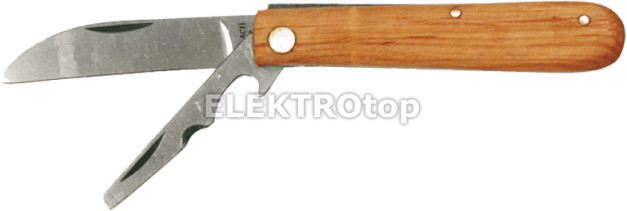 TOPEX Nóż monterski z wkrętakiem, blokada ostrza, drewniane okładziny 17B656