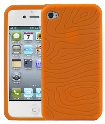 APPLE Logotrans Design Series silikonowe etui ochronne do iPhone 4, pomarańczowy
