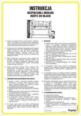 TD IAC02 Instrukcja bezpiecznej obsługi nożyc mechanicznych do blach