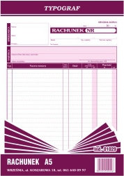 Typograf Druk Rachunek A5 1029 TP024