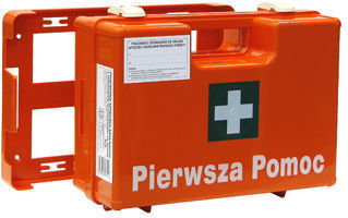 Pk-Mot PRZENOŚNA APTECZKA ZAKŁADOWA TYP K-10 z wieszakiem montowanym na ścianę