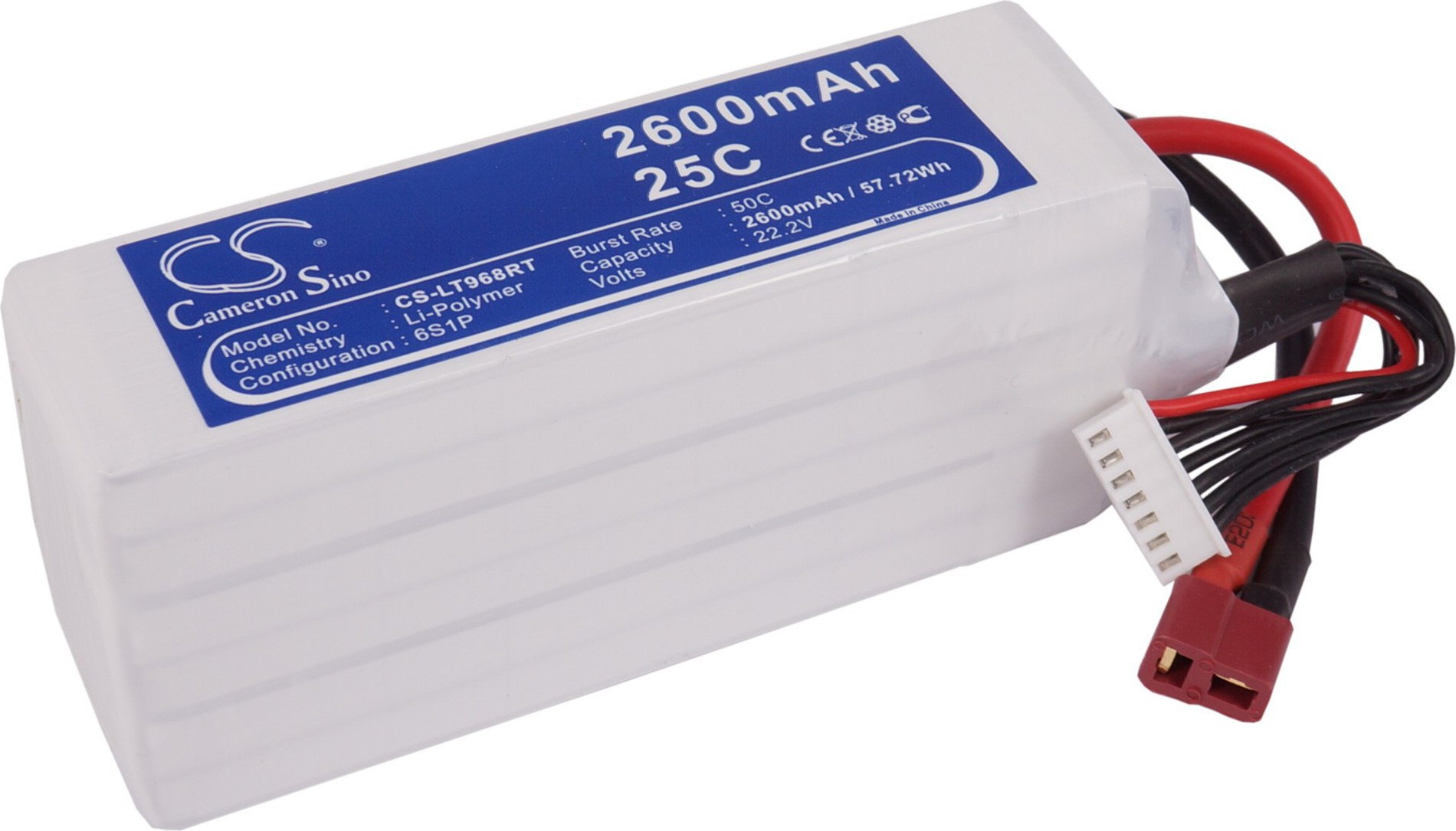 Cameron Sino 2600mAh 57.72Wh Li-Polymer 22.2V 6S 25C () CS-LT968RT