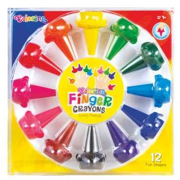 Colorino Kredki świecowe 12 kolorów Finger Funny Animals