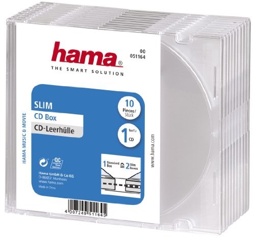 Hama CD-Leerhülle Slim, -częściowa paczka, przezroczysty 00051164