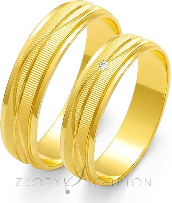 Złoty Skorpion Obrączki ślubne - wzór Au-O116