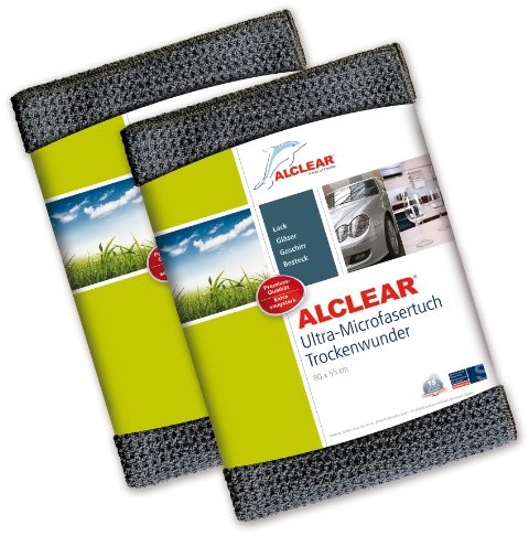ALCLEAR Alclear 820901M Maxi zestaw ściereczek czyszczących i przyciągających wodę, z mikrofibry, do czyszczenia samochodu i motoru, 80 x 55 cm, antracytowe