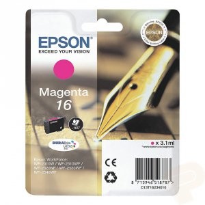 Epson oryginalny ink blistr, C13T16234022, T162340, magenta, 3.1ml, WorkForce WF-2540WF, WF-2530WF, WF-2520NF, WF-2010 C13T16234022