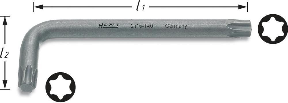 Hazet Klucz imbusowy 2115-T8 stal chromowo-wanadowa TORX 1 szt