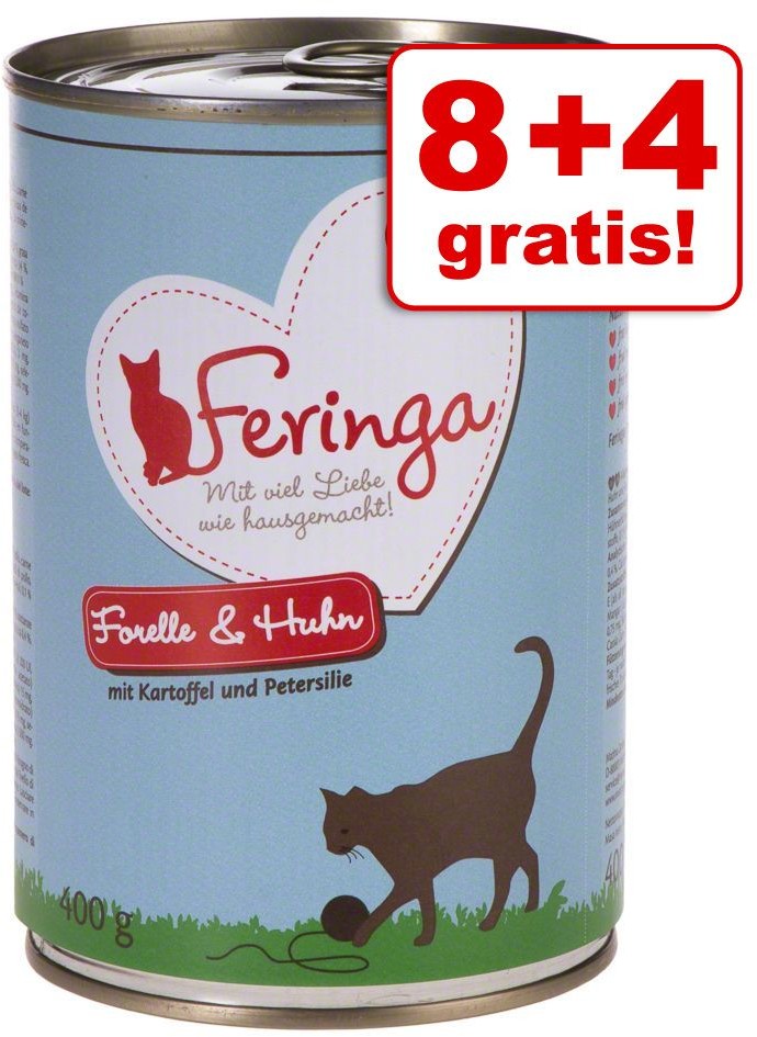 Feringa 8 + 4 gratis! Menu 2 smaki 12 x 400 g Kaczka i cielęcina z brokułami i mniszkiem