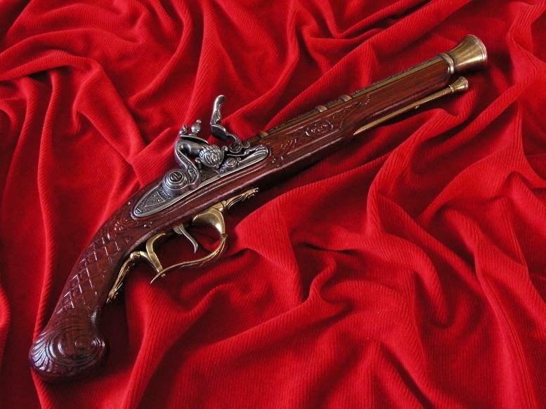 Hiszpania DŁUGI MYŚLIWSKI GAŁACZ Z ZAMKIEM SKAŁKOWYM