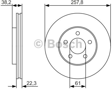 BOSCH Tarcza hamulcowa przednia, 0 986 479 R56  0986479R56