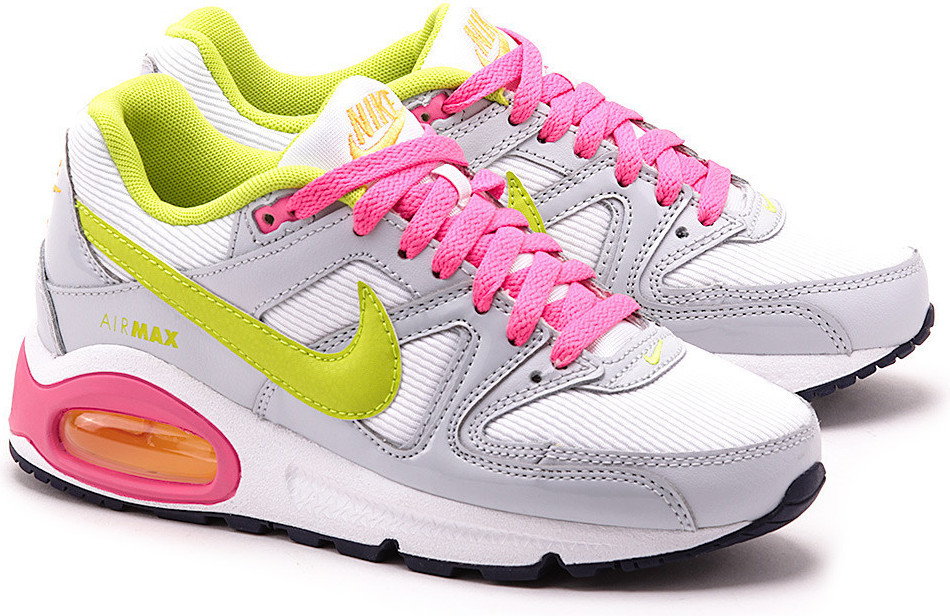 Nike Air Max Command - Białe Nylonowe Sportowe Dziecięce - 407626 112
