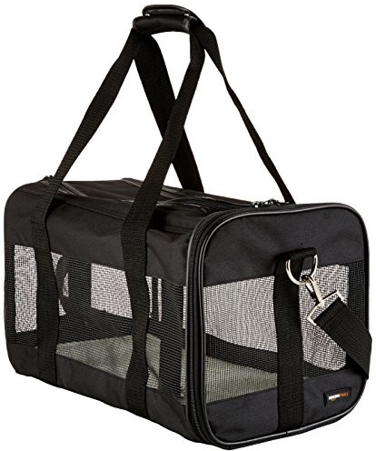 AmazonBasics Amazonbasics Transporter Dla Zwierząt Domowych Z Miękkimi Ściankami, Czarny, Rozmiar M