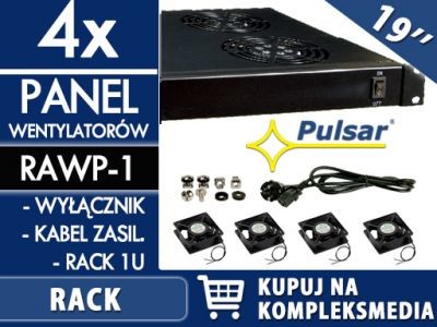 PULSAR Panel 4 wentylatorów do szaf RACK RAWP-1 bez termostatu / W PAKIETACH KUPISZ TANIEJ! RAWP-1