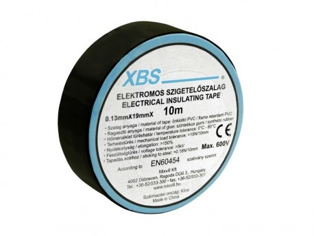 XBS Taśma izolacyjna PVC 0,13x19mm 10m czarna SZ10/B