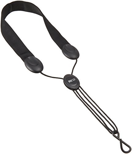 Rico altowy pasek i za pomocą sopran saksofon altowy, jazz Wave, metalowych haków, czarny (Solid Black) SJA11