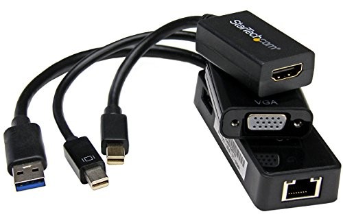 StarTech MDP na złącze VGA/HDMI Gigabit Ethernet Adapter Kit (USB 3.0), czarny MSTP3MDPUGBK
